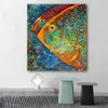 Abstract Kleurrijke Vissen Schilderen Posters en Prints Moderne Cuadros Art Decoratieve Muur Foto's Voor Woonkamer Home Decor243P