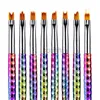 Makeup Brushes 8st Nail Brush Set Gradient Pen Flower Folor Tools Borsts Manicure UV Gel Polish LDD240313