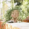 Doll Little Girl Succulent Flower Pot Floor Simple Character Statue Outdoor Landscape Garden Decoration Portrait Ornament 240229