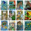 Films Custom Size Window Stained Glass Films,Mermaid,Flower Fairy,People Painting Stickers For Bathroom Bedroom Door Office Home Decor