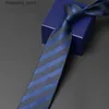 Neck Ties Brand New Mens Business Tie 7CM Wide Stroped Neck Tie For Men Fashion Formal Neckties Business Work Dress Shirt Ties Gift Box L240313