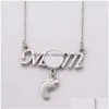 Other Festive Party Supplies Sublimation Mom Clavicle Necklace With Foot Customized Circle And Engraved Name Birthstone Baby Penda Dh9Ah