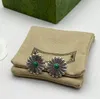 Retro Silber Blumen Ohrstecker Aretes Orecchini Luxus Designer Have Stamps Ohrringe für Frauen Party Geburtstag Geschenk Schmuck mit Box