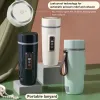 Lasapparatuur VehicleMounted Electric Kettle RAPID VÄRME VATTEN KOIL CUP 12V CAR 24V TRUCK Termostatisk temperaturjusterbar Thermos Cup