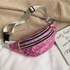 Taille Taschen Holographische Fanny Pack Hologramm PU Wasserdichte Glänzende Tasche Laser Bum Verstellbarer Gürtel Sport Gürteltasche