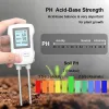 Kits LCD Display Soil Tester Temperature/Humidity/PH 3in1 High Precision Soil Detector Moisture Meters For Gardening, Potted Plants