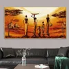 African Women Sunset Canvas Painting Abstract Landscape Posters and Prints Wall Pictures for Living Room Home Aisle Decoration310T