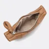 Luxury Genuine Leather Women Coin Purse Fancy Croissant Fashion Lady Small Zip Hobo Wallet Brand Retro Mini Makeup Pouch Bag 240229