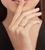 Designer's Fashionable and Exquisite 18K Rose Gold Inlaid Single Diamond Couple Ring Love Gift