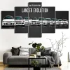 Kalligrafie 5 Panel Mitsubishi Lancer Evolution Auto Canvas Posters Wall Art Foto Schilderijen Accessoires Home Decor Woonkamer Decoratie