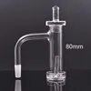 1pcs clous de banger de quartz de fumée de bord biseauté de soudure complète avec une hauteur de seau de 80 mm adaptée aux bongs d'eau en verre avec pilule de capuchon de carburateur pour bang de plate-forme d'huile d'eau