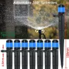 Kits Sprycle Garden Watering Drip Irrigation Justerbar sprinkler 360 graders Dripper Nozles Inserting Ground 4/7mm Hose Greenhouse