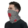 Sciarpe Bianco e nero Motivo pied de poule con rose rosse Bandana Ghetta per il collo Sciarpa avvolgente stampata Passamontagna caldo Ciclismo per uomo Donna