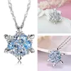 Hängen 1 st chic snöflinga Pendant Rhinestone Crystal Party Xmas Elegant Necklace Choker Collares de Moda 2024 Woman's Accesories