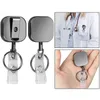 Card Holders 1pc Metal Retractable Badge Reel With Key Ring Pretty Cube Electroplate Holder Accessories Business Supplies