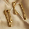 Bijoux à la mode géométrique 14k boucles d'oreilles en or jaune boucles d'oreilles géométriques vente chaude boucles d'oreilles pour les femmes cadeaux de mariage de fête