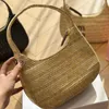 Vävd hobo axelväska lady clutch designer handväska axillär påse brev broderi kvinnor koppling påse hög kvalitet sommarvävd strandväska handväska