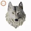 Dekoracja wilków głowicy wilków wisząca wisząca nawierzchnia żywica na ścianie żywica żywica Ozdoby ścienne akcesoria domowe prezent T2007308y
