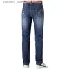 Männer Jeans 2023 Herren Jeans Winter Verdicken Bruce Neue Männer Hosen Mode Lässig Gerade Bein Jean Männer Weiche Lose Hosen große Größe 42 L240313