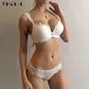 Womens underwear Set Lace Sexy Pushup Bra And Panty Sets Bow Comfortable Brassiere Young Adjustable Deep V Lingerie 240320