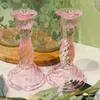 Castiçais de vidro, castiçais de vidro, candelabros para mesa, celebração de casamento, peça central, fácil de usar