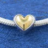 Sterling Sier Fit Charms Beads Bracciale Charm 14k Gold Color Heart Flowers Heart