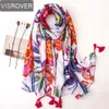 Blumendruck Strandschal Viskose Großer Schal Hijab Flora Druck Haar Damen Schals Geschenk Wholes1263C