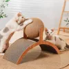 Arranhadores roda gato garra placa de madeira vertical resistente ao desgaste scratcher garra bola 2 em 1 aparas grande garra moedor brinquedo para animais de estimação
