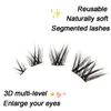 5Rows Cat Eye rzęs DIY Klastry rzęsowe Naturalne długie faux norki rzęsy pęczki fałszywe makijaż 240305