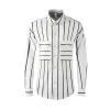 高品質の高級ジュエリーメンズシャツ100％コットンロータリープリント長袖ホワイトとブラックカジュアルメンズシャツ