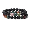 Bracelets de charme Pedra natural de pedra indiana AGATE ROND PULHELAS BRACELES PARA TELHA DE LOTUS CHARM DE TRAMA DE CHARM MUNIMAS DE MODIDAS DE MODIDAS