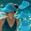 ワイドブリム帽子夏の女性のサンハットブロックUV保護大規模なカバーフェイスアウトドアスイミング空のトップ