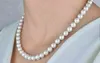 Hand knotted sturdy Top Grading AAAA Japanese Akoya 9-10mm white Pearl Necklace 18 240301