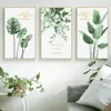 3 uds. Arte de pared enmarcado plantas verdes imágenes artísticas de pared modernas nórdicas para decoración para sala de estar carteles e impresiones lienzo pintura 239l