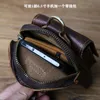 NZPJ Äkta läder Mens midja Bag Top Layer Cowhide Fashion Hook Bag Leisure Belt Bag Cigarett Box 6.5-tums mobiltelefon Bag 240305