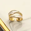 Cluster Rings Fashion Hollow Silver Gold Color Double Enamel White Irregular Punk Open Finger Ring For Women Girl Simple Jewelry Gifts