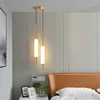 Pendant Lamps Single Double Head Nordic Bedroom Bedside Lights Modern Minimalist Metal Glass Lamp Dining Room Bar Aisle Staircase
