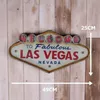 Las Vegas Welcome Neon Sign for Bar Vintage Home Decor Painting Illuminated Hanging Metal Signs Iron Pub Cafe Wall Decoration Y200196T