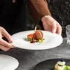 Borden Keramisch Bord Licht Luxe Steak Advanced Sense Creatieve Schaal Delicaat Rond Serviesgoed