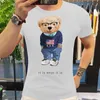 Fun Skateboard Bear T-shirt Harajuku Street Clothing T-shirt Cotton T-shirt Fashion Short Sleeve Believe Rich Boys T-shirt 240313