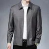 Men's Jackets Brand Jacket 2024 Clothing Harajuku Fashion Office Causal Coat Zip Up Plaid Middle-aged Man High Quality