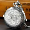 Pocket Watches Fashion Silvery Hourglass Quartz Watch Women's Retro Pendant Luxury Ladies Pockets Gift