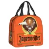 Jagermeister Geïsoleerde Lunch Tas voor School Kantoor Herbruikbare Thermische Koelbox Vrouwen Kids Voedsel Container Draagtassen 240226