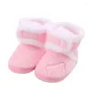 Bottes d'hiver pour bébés filles et garçons, chaussures plates en peluche mignonnes, semelle ISoft, premier marcheur, berceau chaud