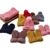 3 pezzi inverno cappello bambino sciarpa guanti set bambini pompon cappelli lavorati a maglia per ragazze ragazzi berretti caldi spessi con fodera 240227