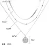 Naszyjniki wiszące 925 srebrne srebrne trójwarstwowe okrągły naszyjnik Prosty łańcuch węża łańcuch kulowy Prezent dla kobiet Znakomita biżuterię242313