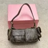 Borse di qualità Designer Women Borse MiUi Hobo Vintage Leather Y2K Spall Borse
