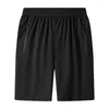 Men's Shorts Men Summer Zipper Pocket Retro Style Sport z kieszeniami elastyczni pasek powyżej dla aktywnego