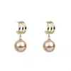 Boucles d'oreilles à clous pour femmes, Style Vintage, tempérament, perle en forme de C, accessoires de mode simples, bijoux assortis, cadeau tendance, 2024