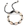 Chaîne Noir Blanc Boho Filles Naturelles Coquillages Bracelets De Charme Pour Femmes Bijoux De Plage Bracelets De Corde À La Main Cadeau Drop Livraison Dhpqw